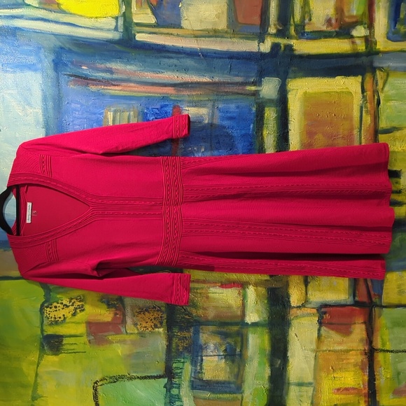 Danny and Nicole red sweater dress size medium - Picture 2 of 8